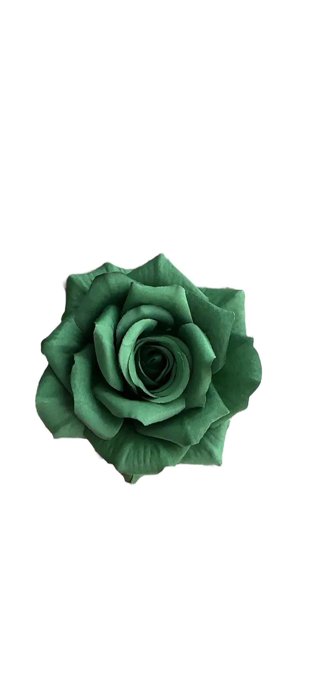 Rose Flower Hair Clip - Bottle Green