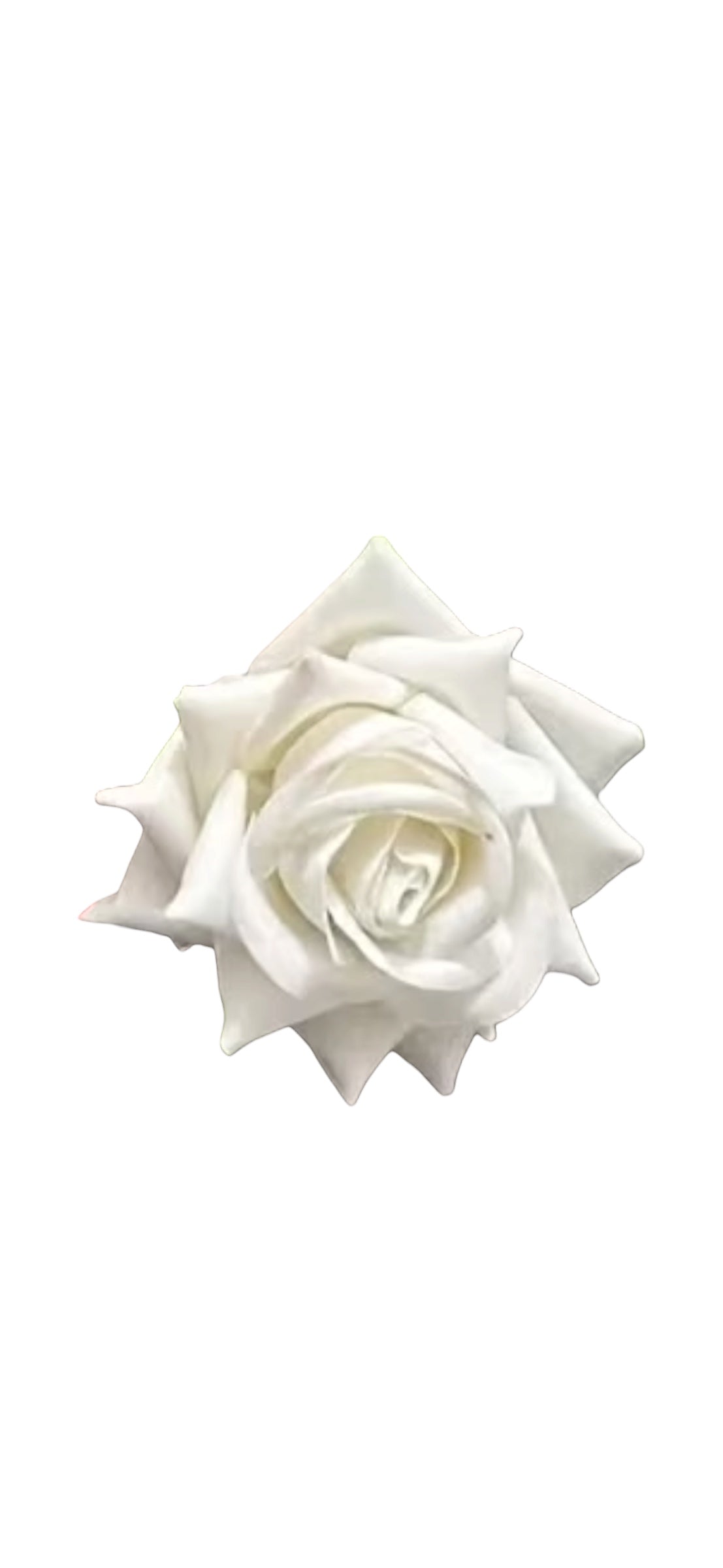 Rose Flower Hair Clip - White Velvet
