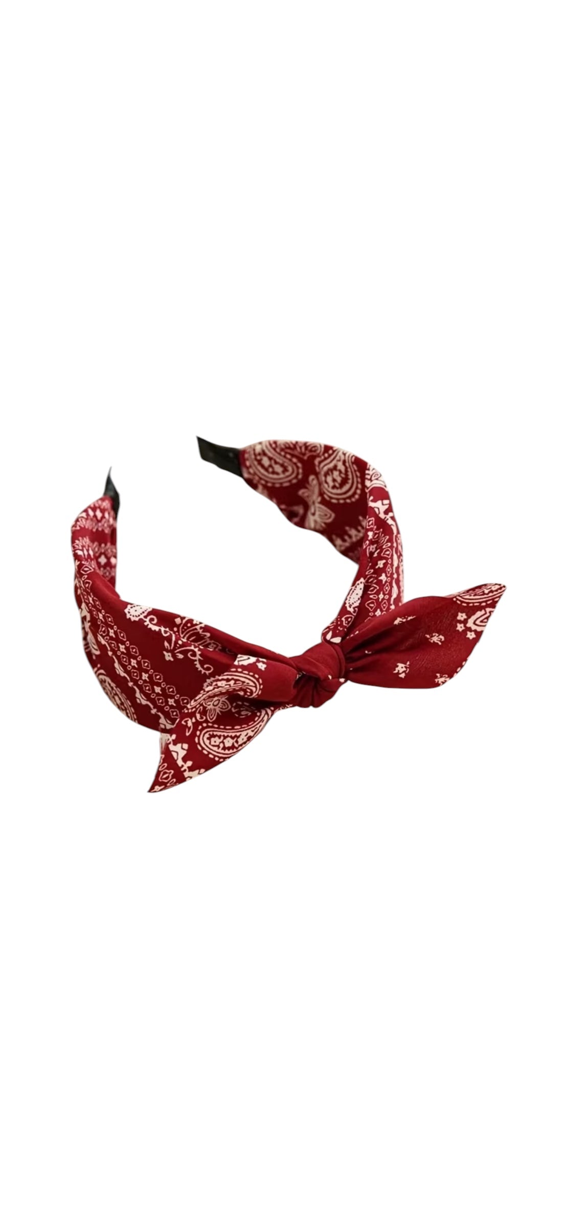 Rockabilly Headband - Bandanna Print Burgandy