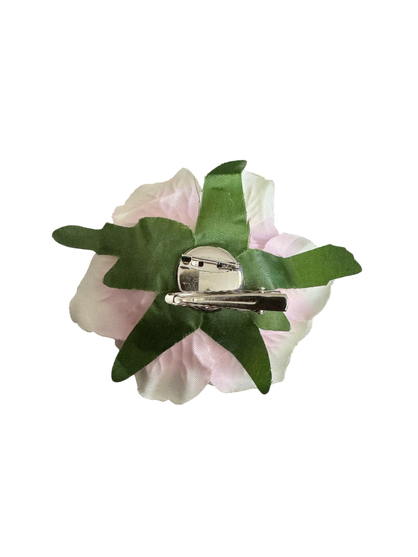 Rose Flower Hair Clip - Pink & Vintage White