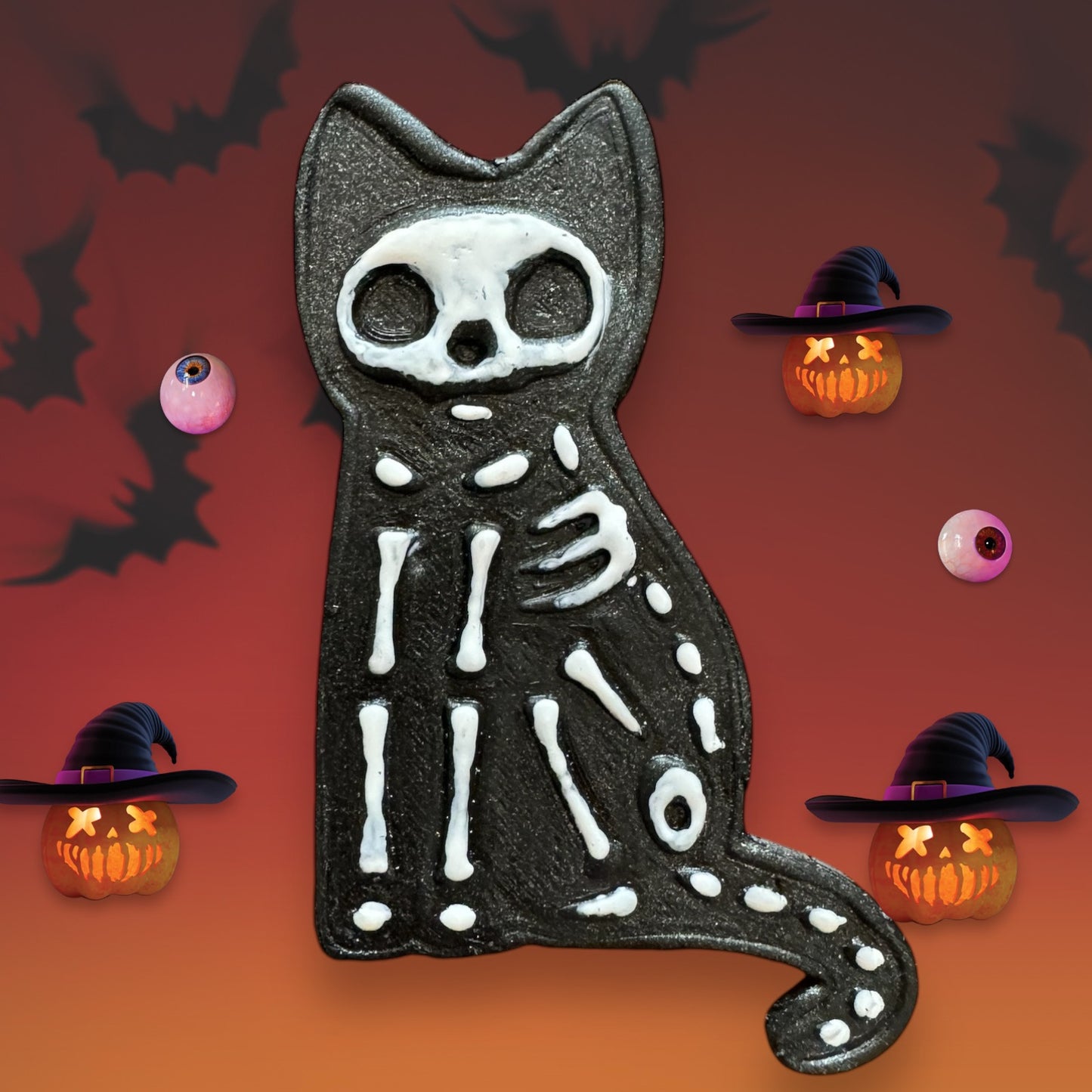 Skelly Cat Broach