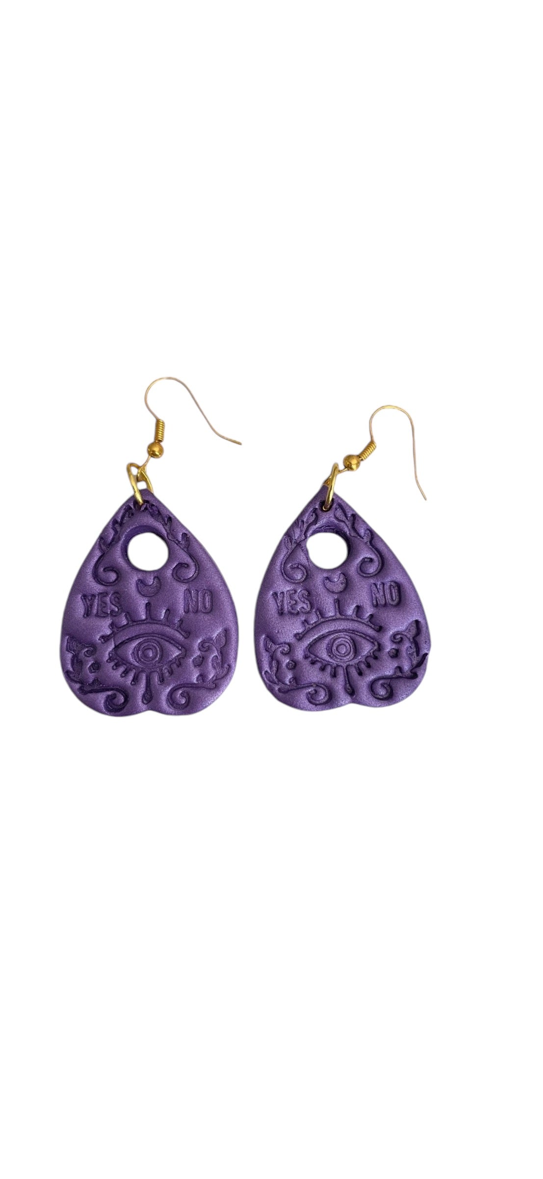 Planchette Dangle Earrings – Metallic Purple