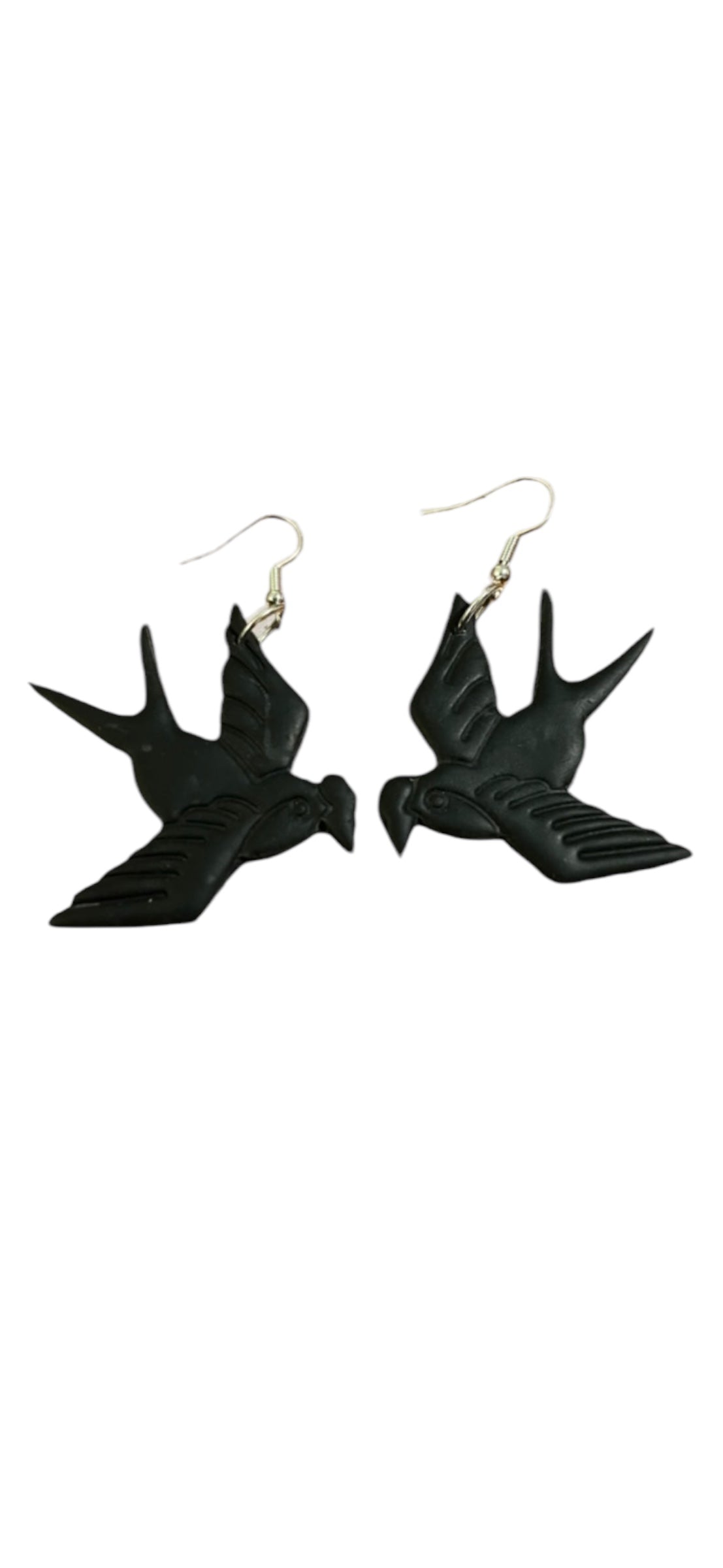 Swallows Dangle Earrings - Black