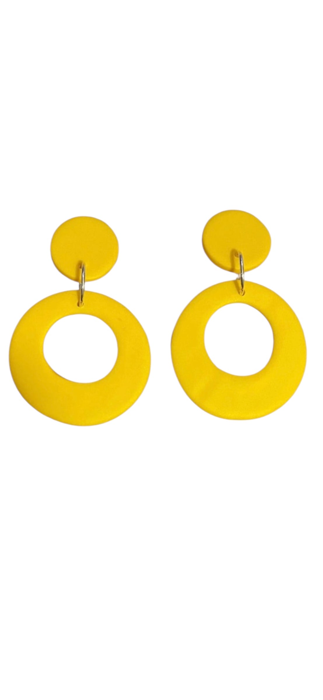 Velma Hoops Dangle Earrings - Yellow