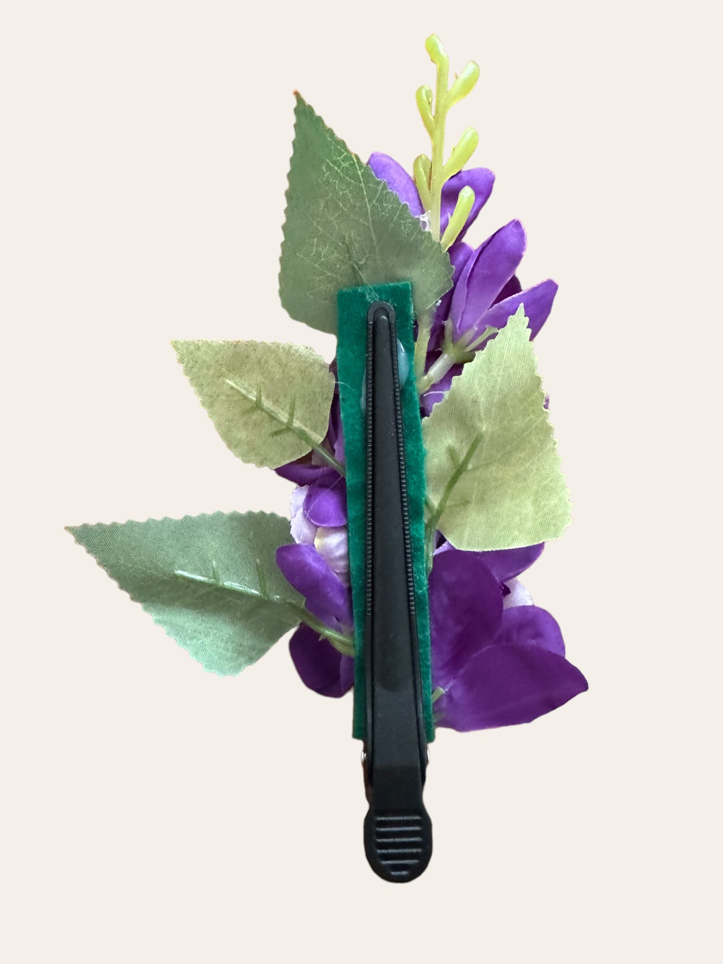 Purple & White Floral Hair Clip