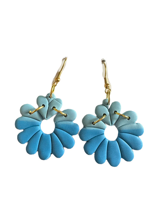 Blossom Dangle Earrings - Ombré Blue