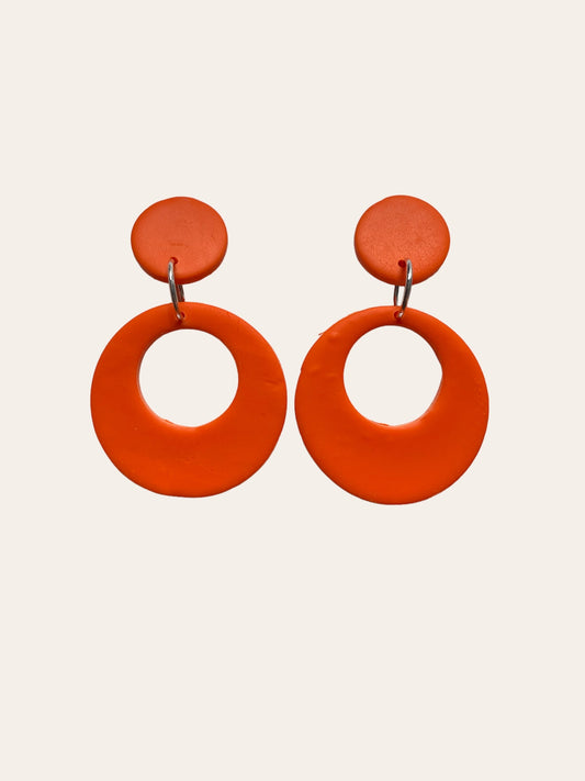 Velma Hoops Dangle Earrings - Orange