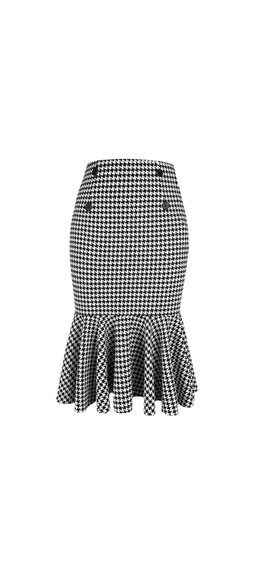 Houndstooth Wiggle Skirt