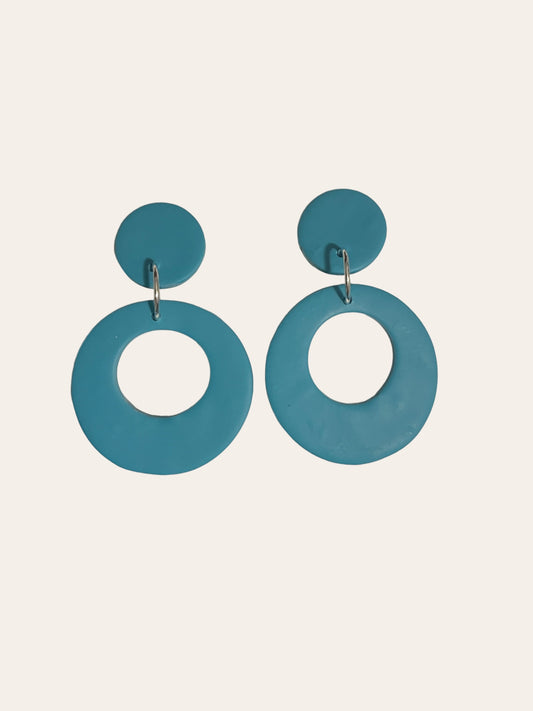 Velma Hoops Dangle Earrings - Sky Blue