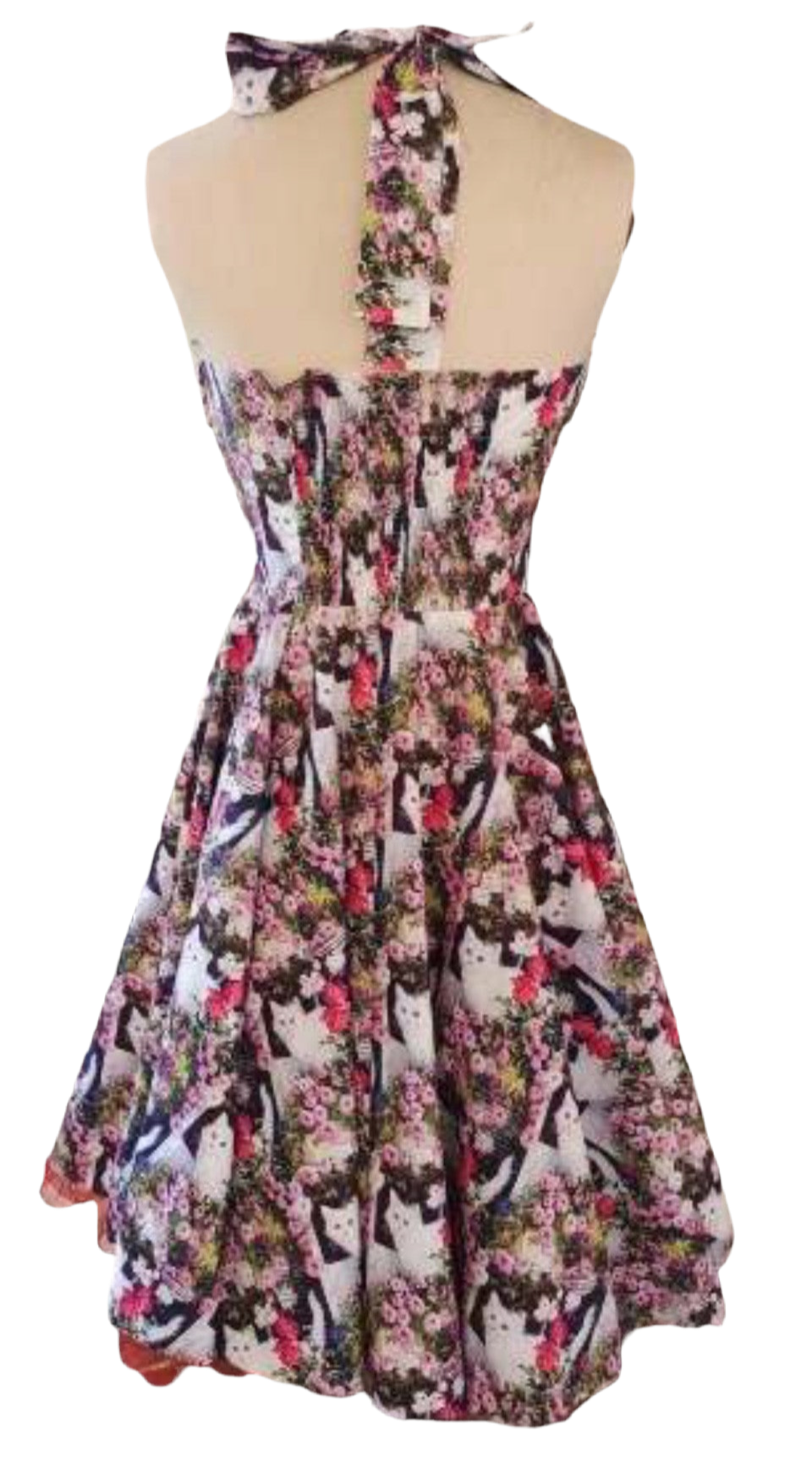 Marilyn Floral Kitty Halter Dress