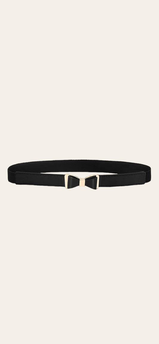 Evie Bow Elastic Belt - Black