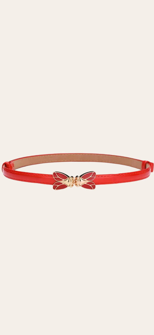 Evie Butterfly Adjustable Belt - Red