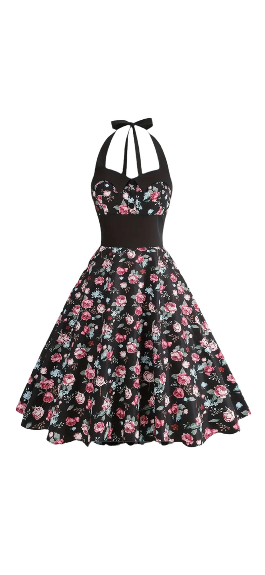 Marilyn English Rose Halter Dress