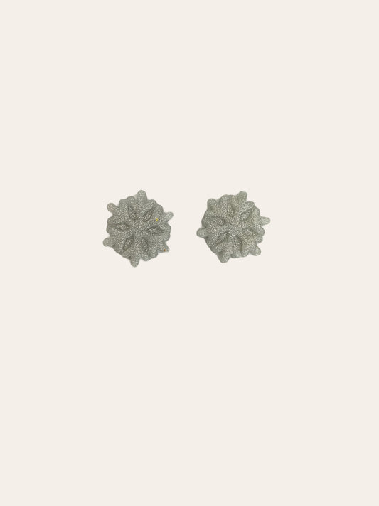 Snowflake Statement Studs - Silver Sparkle
