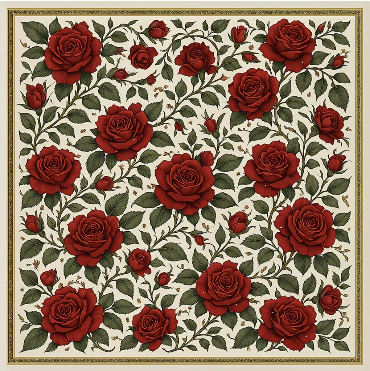 Scarf - Red Rose Print
