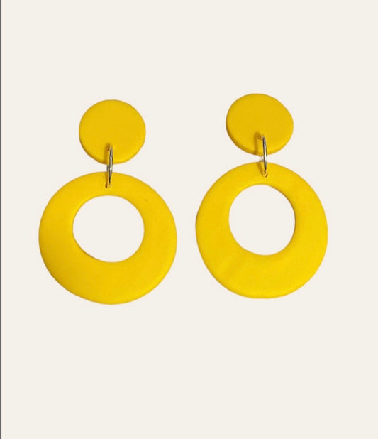 Velma Hoops Dangle Earrings - Yellow