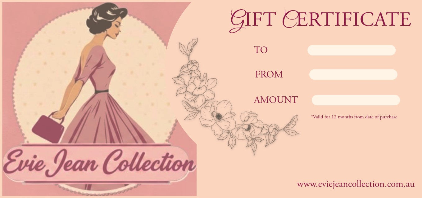 EVIE JEAN COLLECTION GIFT CERTIFICATE