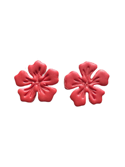 Hibiscus Statement Stud - Pearl Pink
