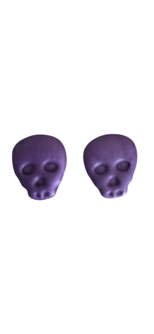 Mini Skull Studs - Metallic Purple