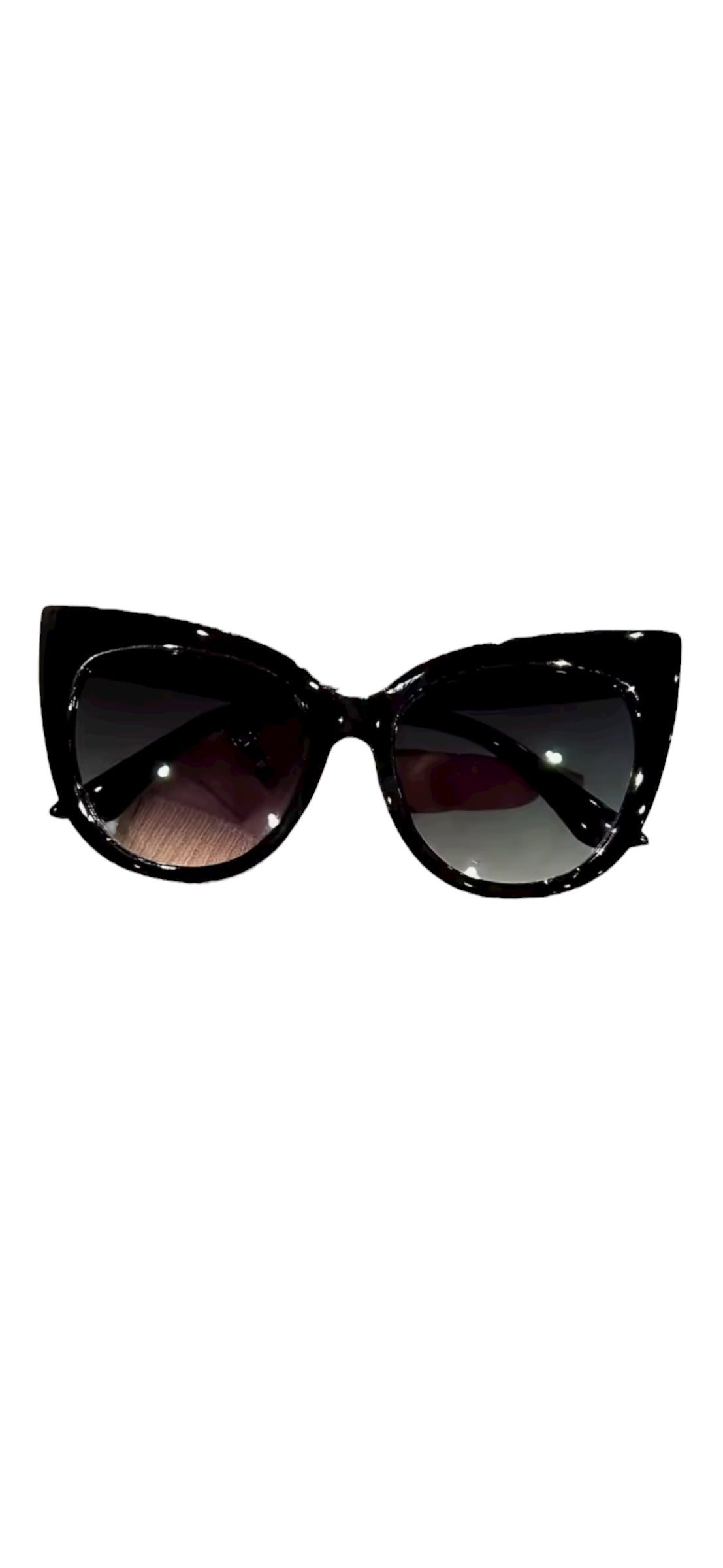 Retro Cats Eye Sunglasses - Black