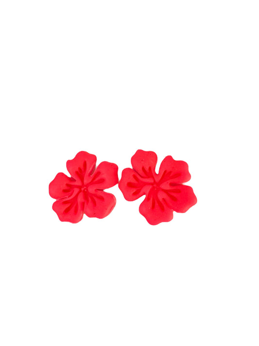 Hibiscus Statement Stud - Hot Pink