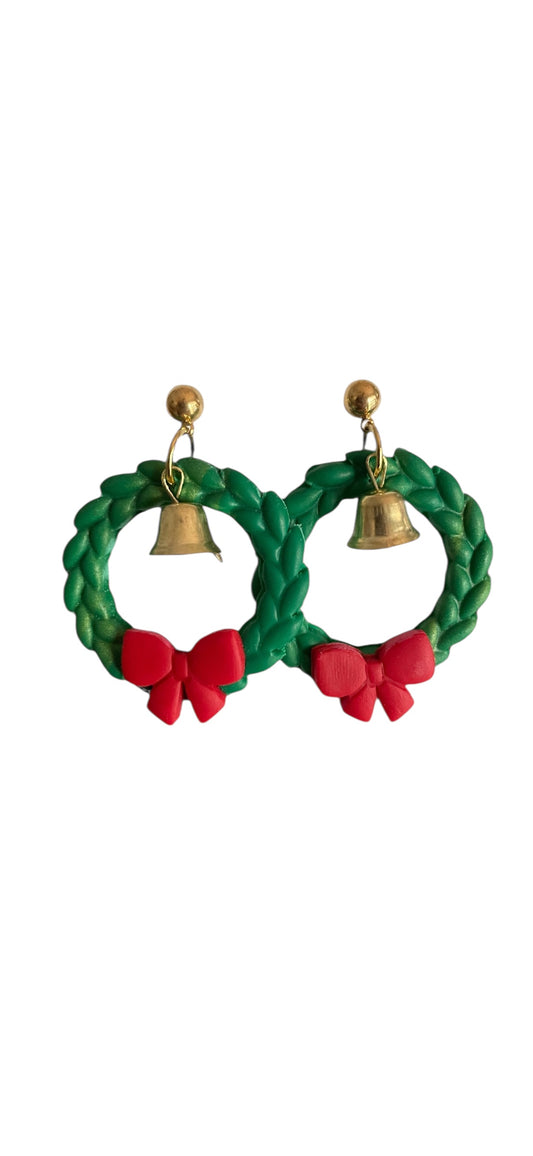 Jingle All The Way Wreath Dangle Earrings