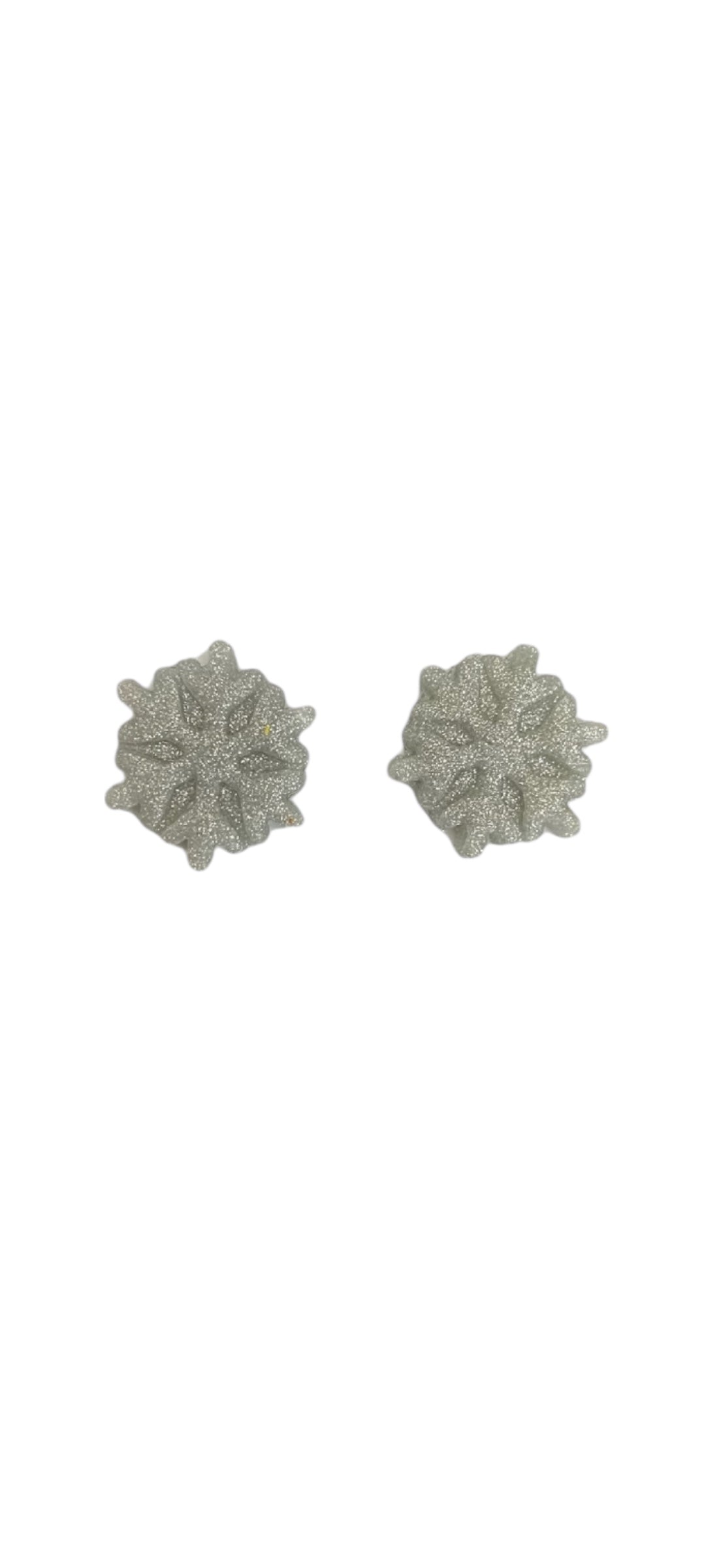 Snowflake Statement Studs - Silver Sparkle