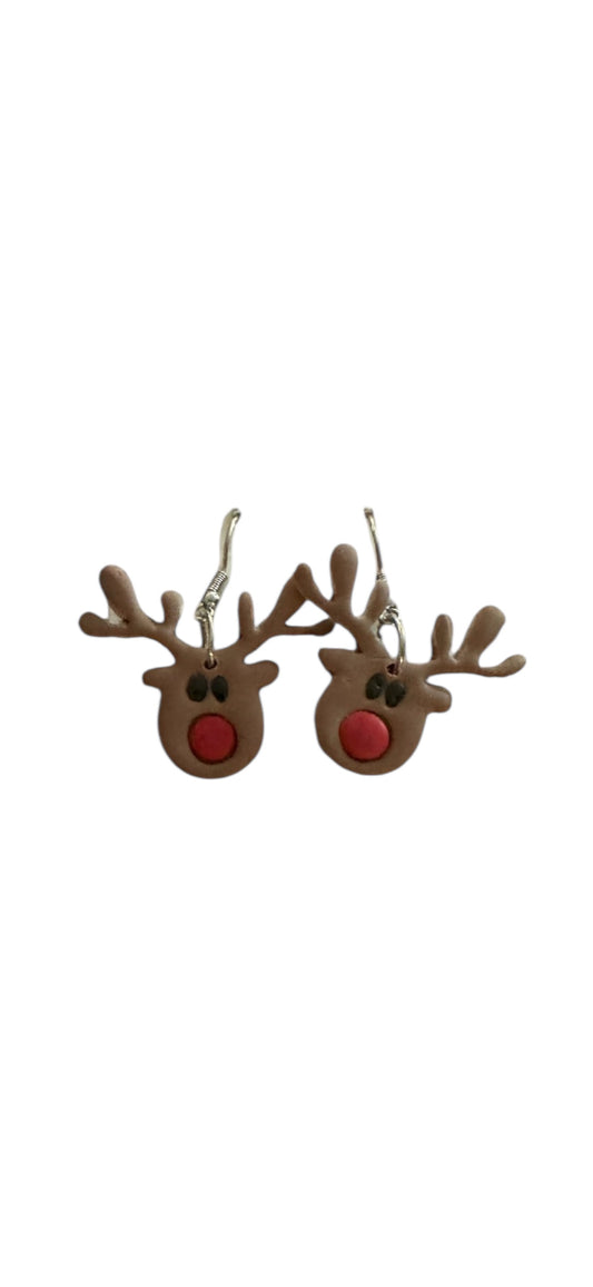 Red Nosed Reindeer Dangle Earrings