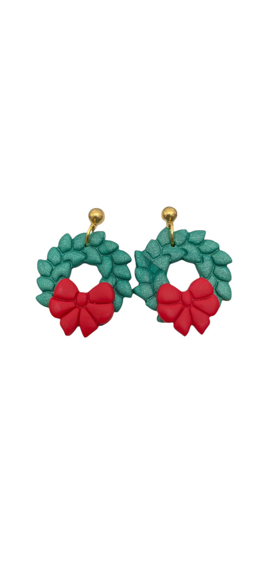 Christmas Wreath Dangle Earrings