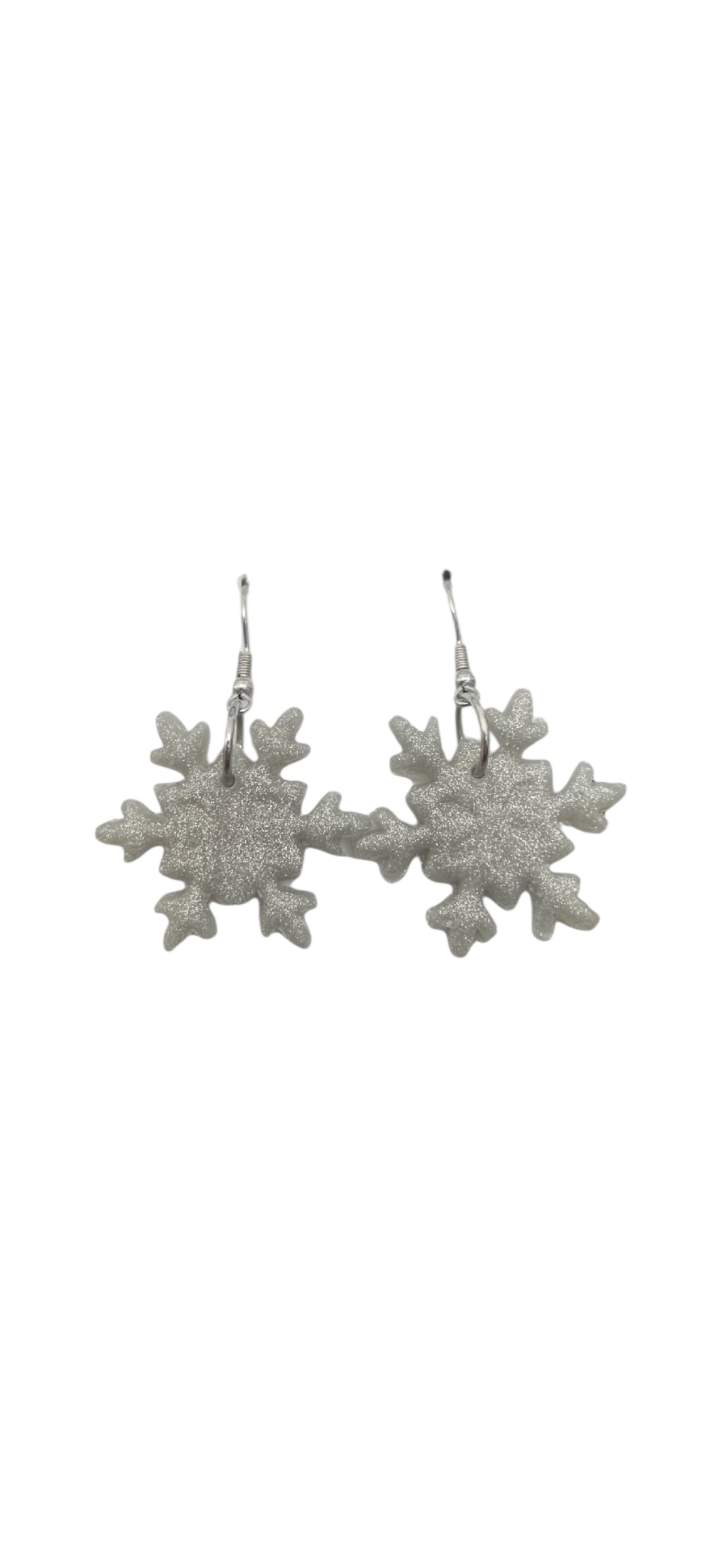 Snowflake Dangle Earrings - Silver Sparkle