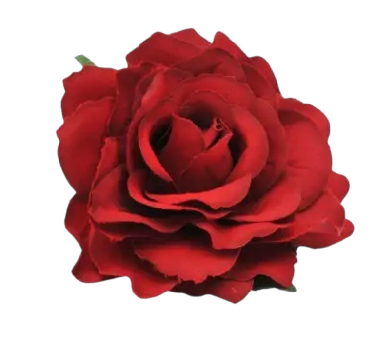 Rose Flower Hair Clip - Burgandy