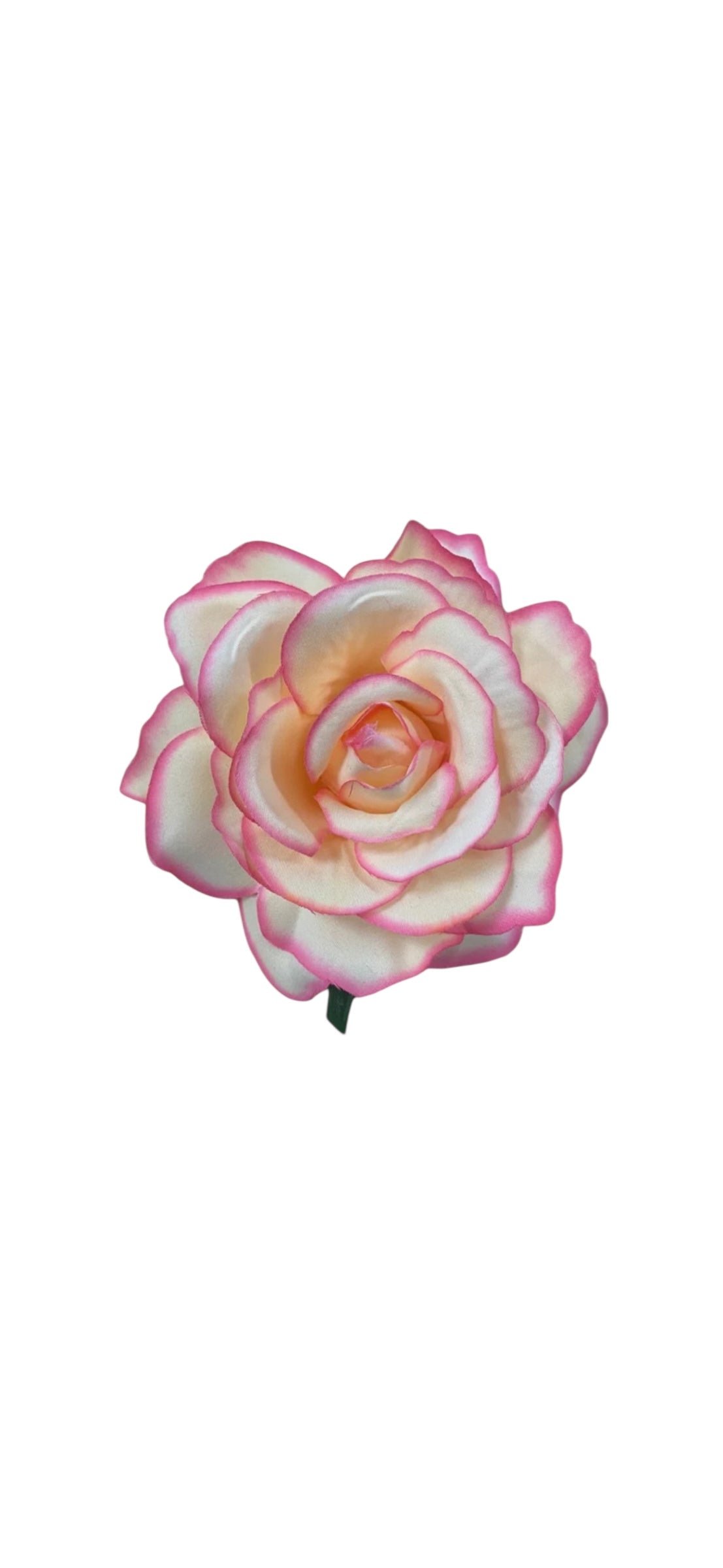Rose Flower Hair Clip - Pink & Vintage White