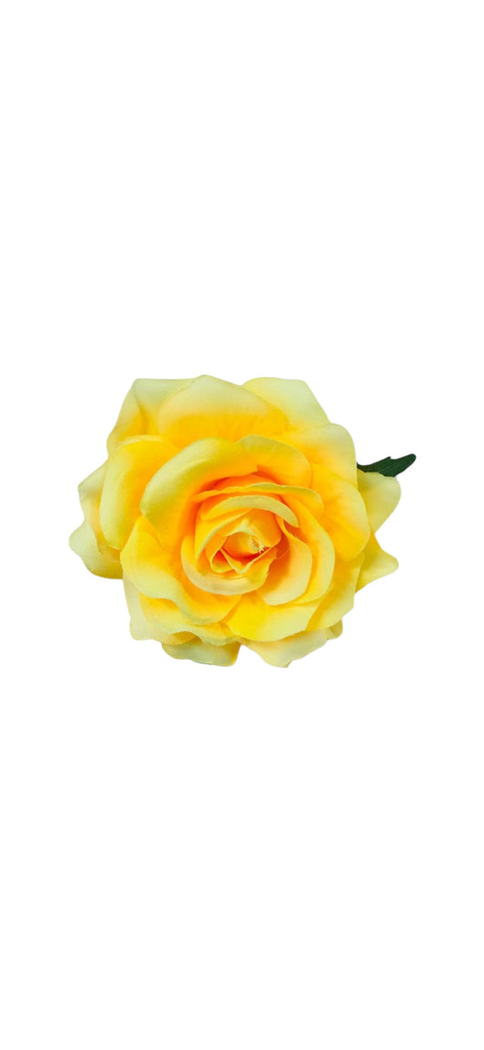 Rose Flower Hair Clip - Yellow