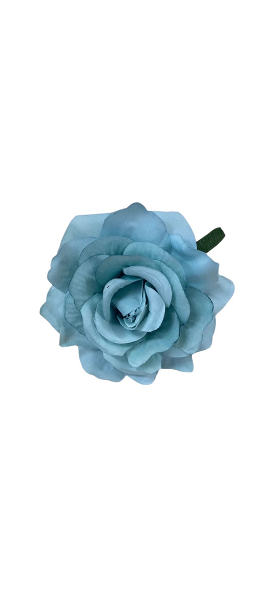 Rose Flower Hair Clip -Sky Blue