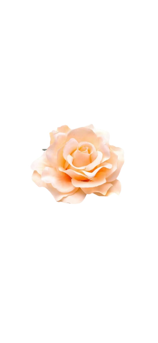 Rose Flower Hair Clip - Peach