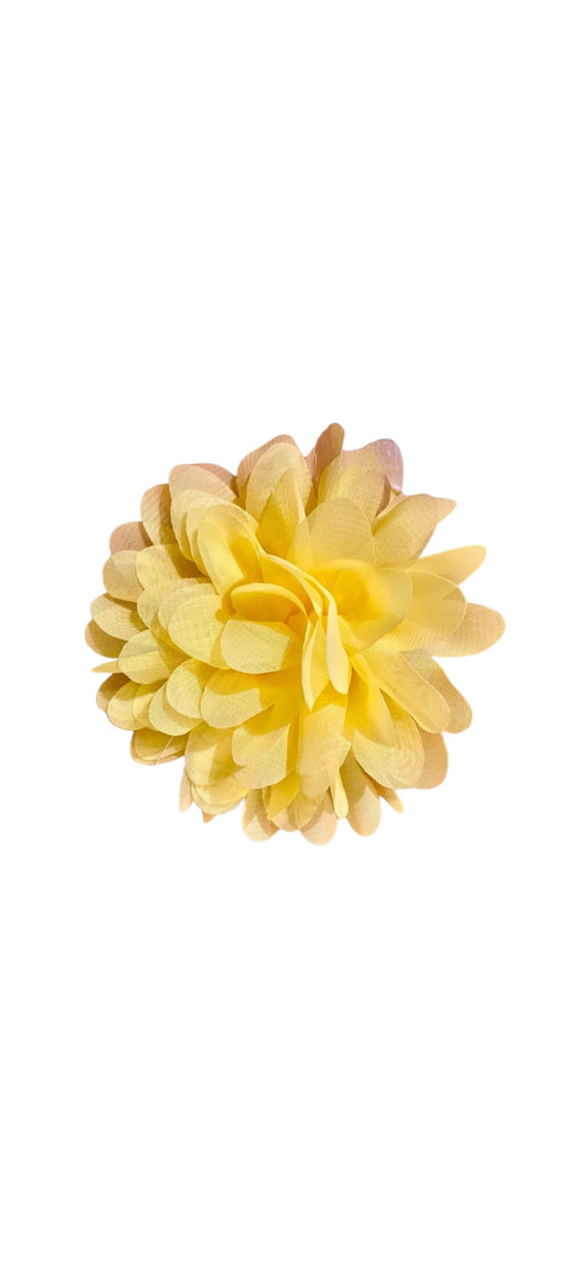 Dahlia Flower Hair Clip - Yellow