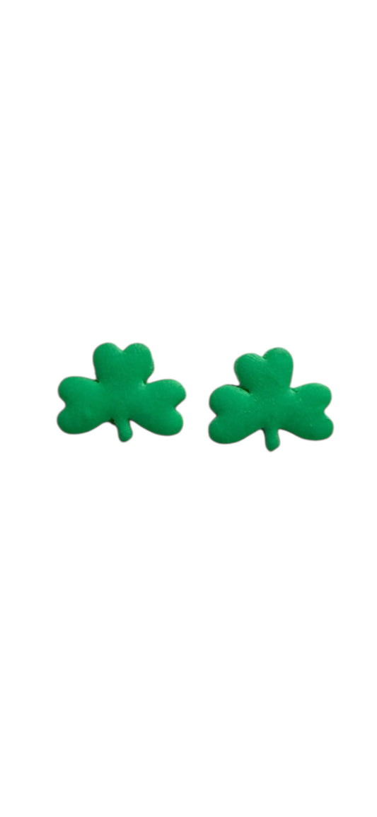 Lucky St Pattys Day Clover Studs