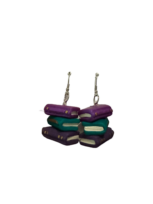 Book Stack Dangle Earrings