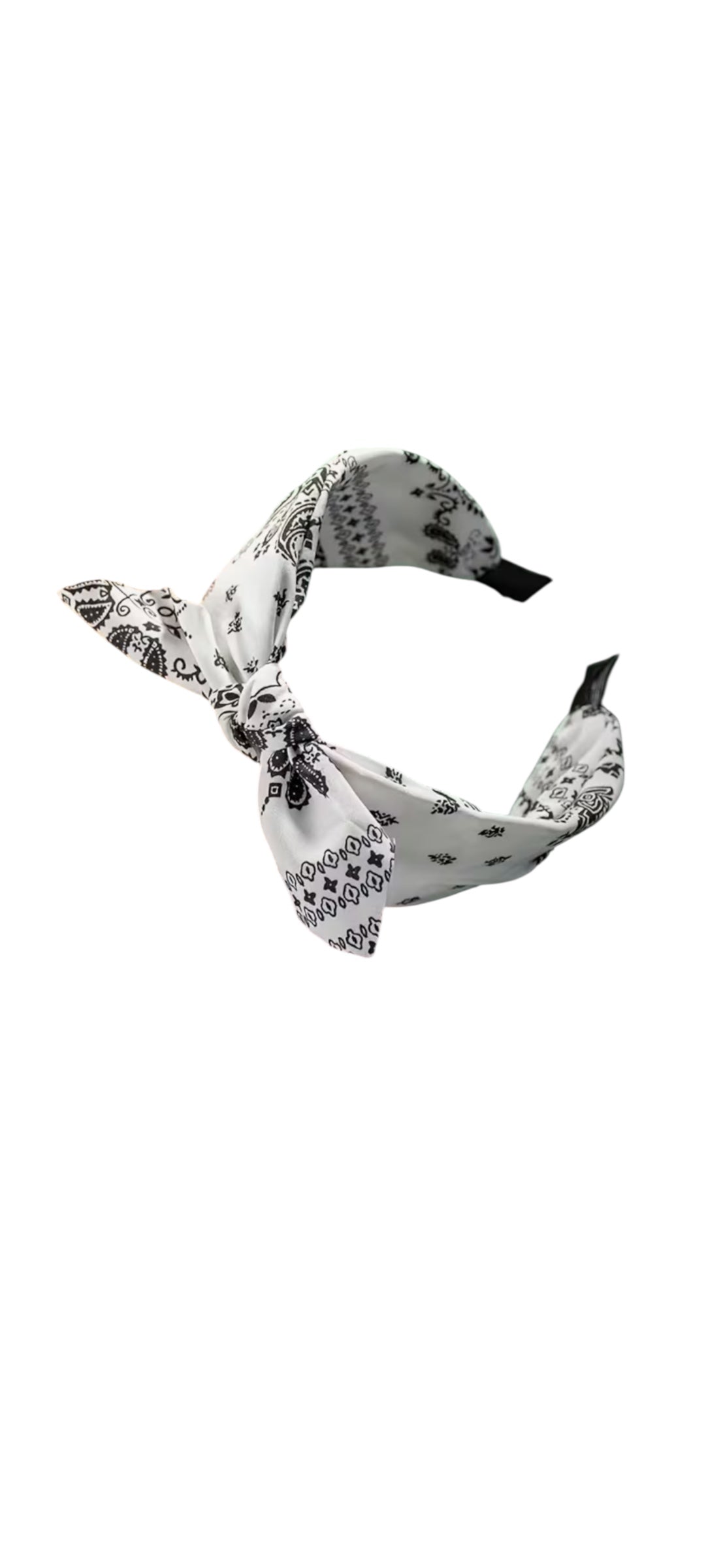 Rockabilly Headband - Bandana Print White
