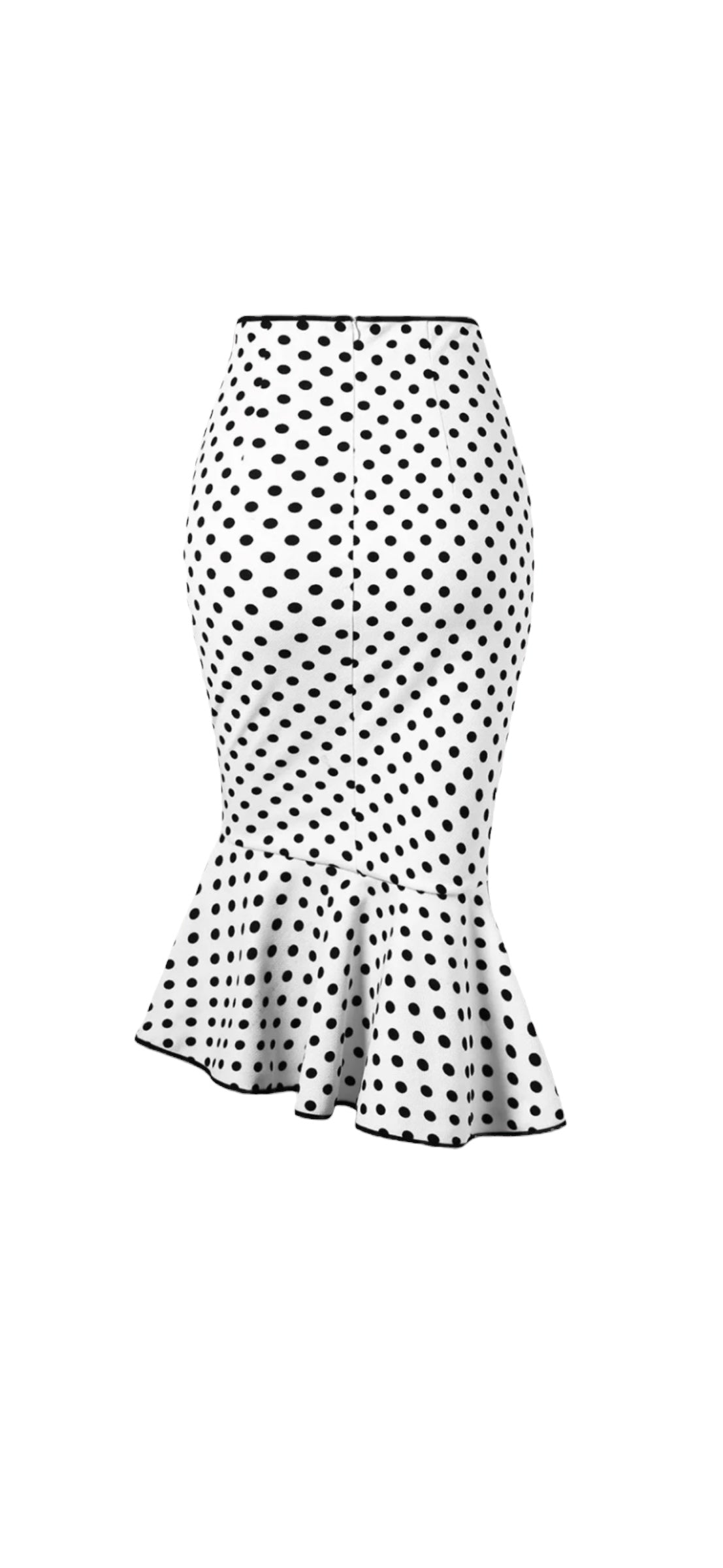 Spotty Mermaid Wiggle Skirt - Black/White