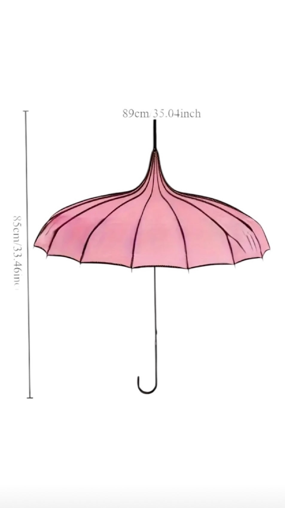 Retro Pagoda Parasol - Red