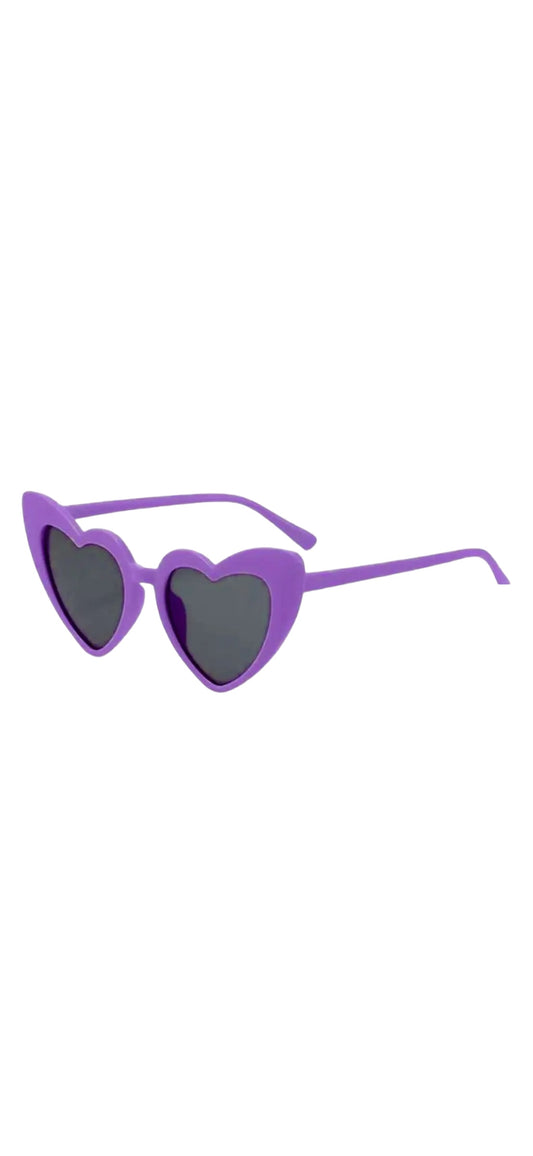 Retro Heart Sunglasses - Purple