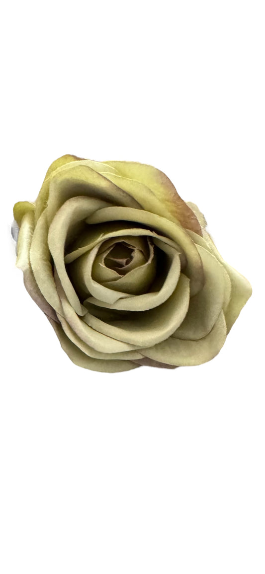 Rose Flower Hair Clip - Vintage Green