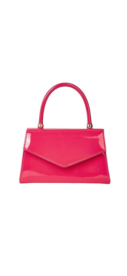 Patent Envelope Bag - Hot Pink
