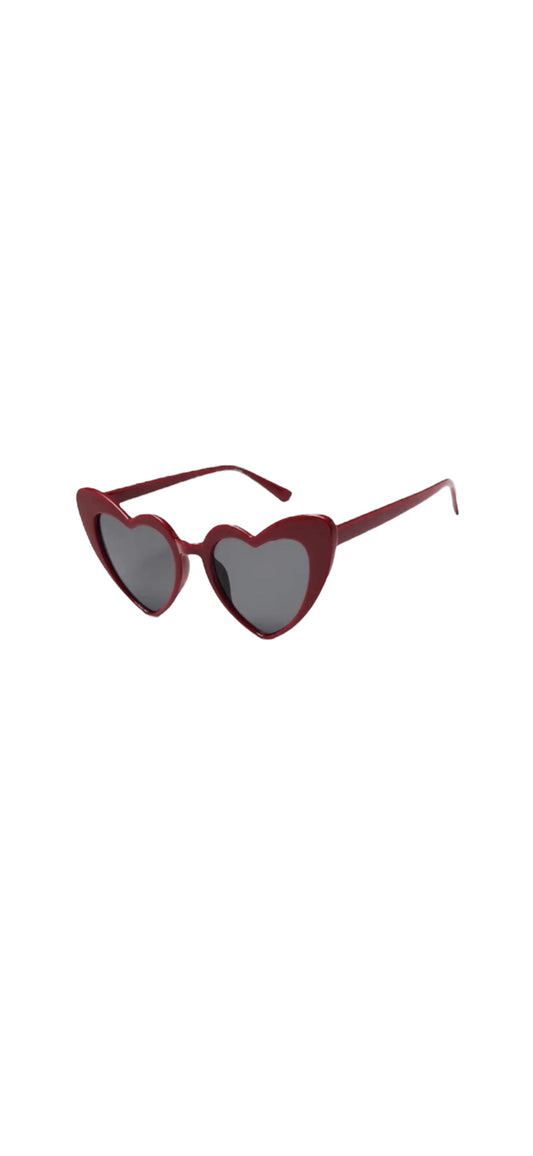 Retro Heart Sunglasses - CHERRY RED