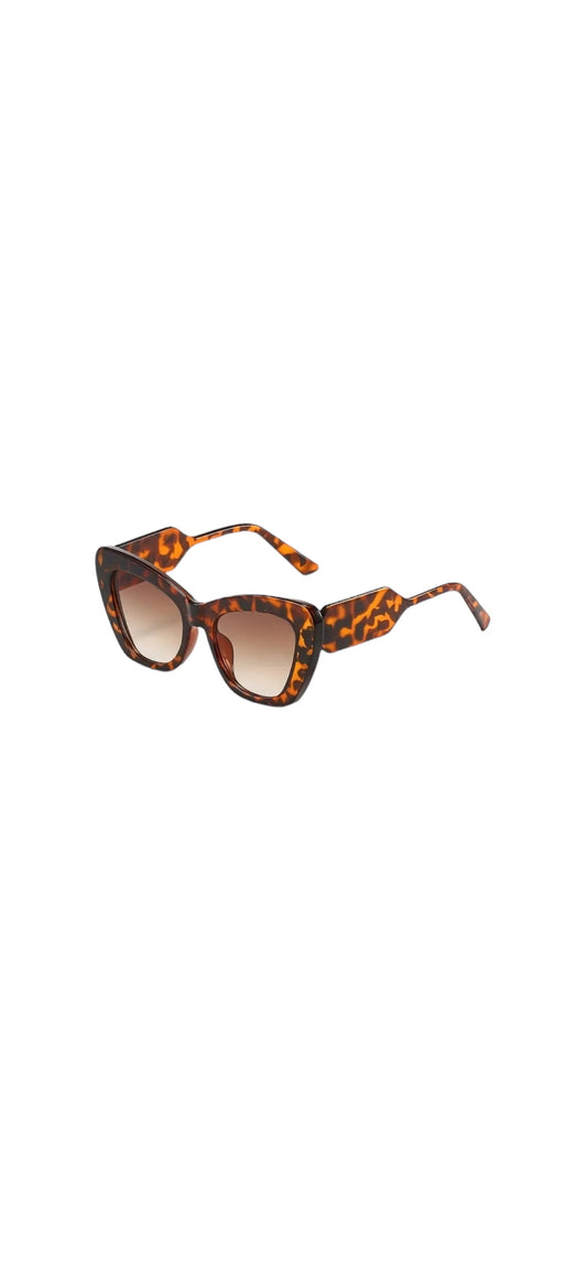 Retro Colour Block Sunglasses - Tortoiseshell