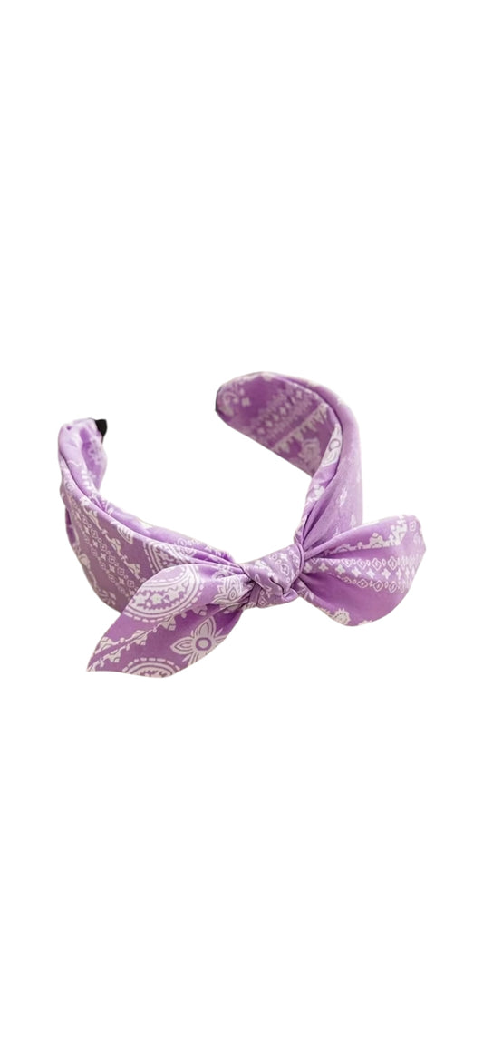 Rockabilly Headband - Bandanna Print Lavender