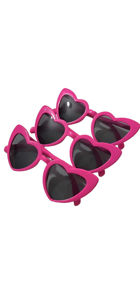 Retro Heart Sunglasses - HOT PINK