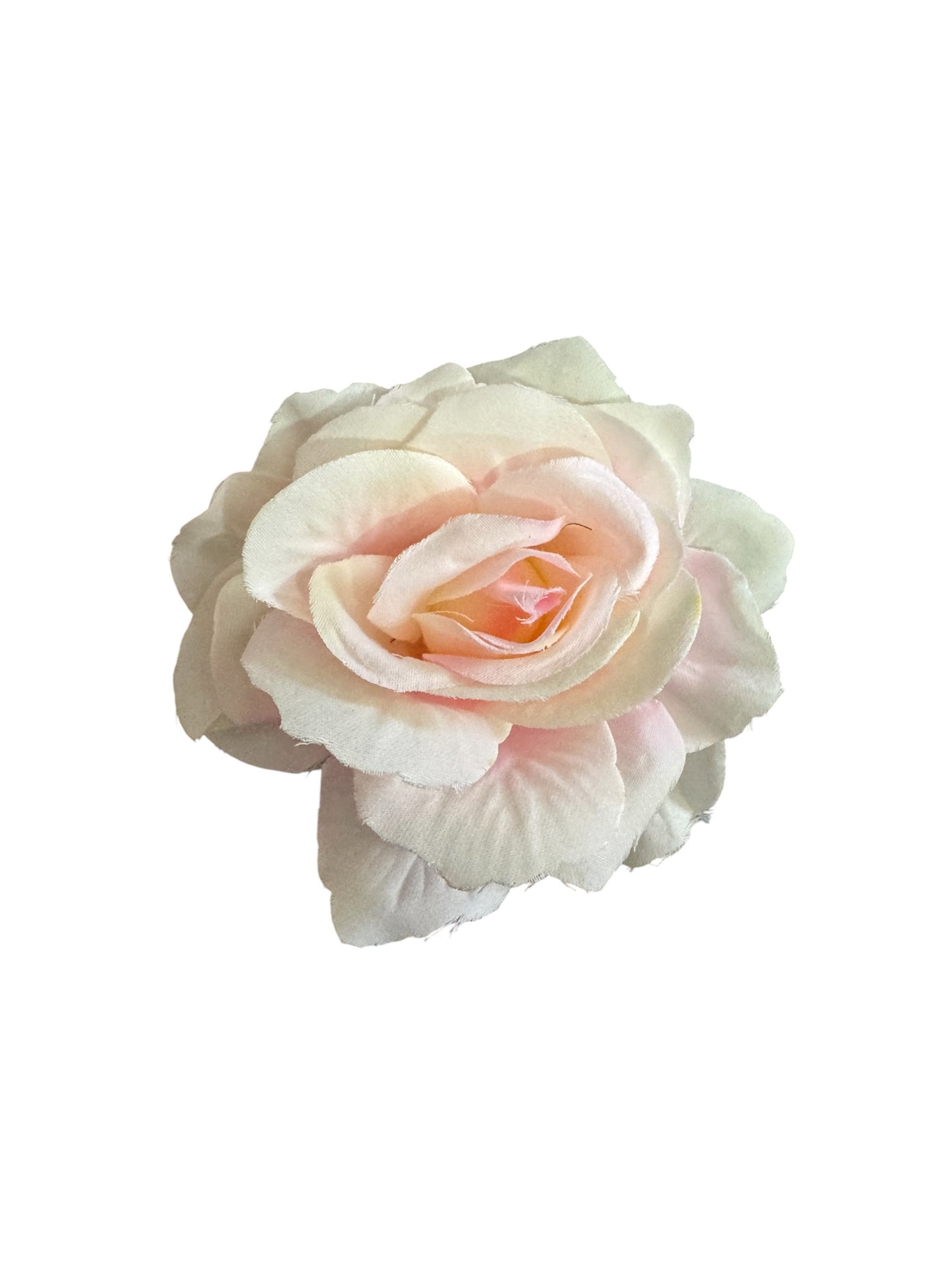 Rose Flower Hair Clip - Pink / White