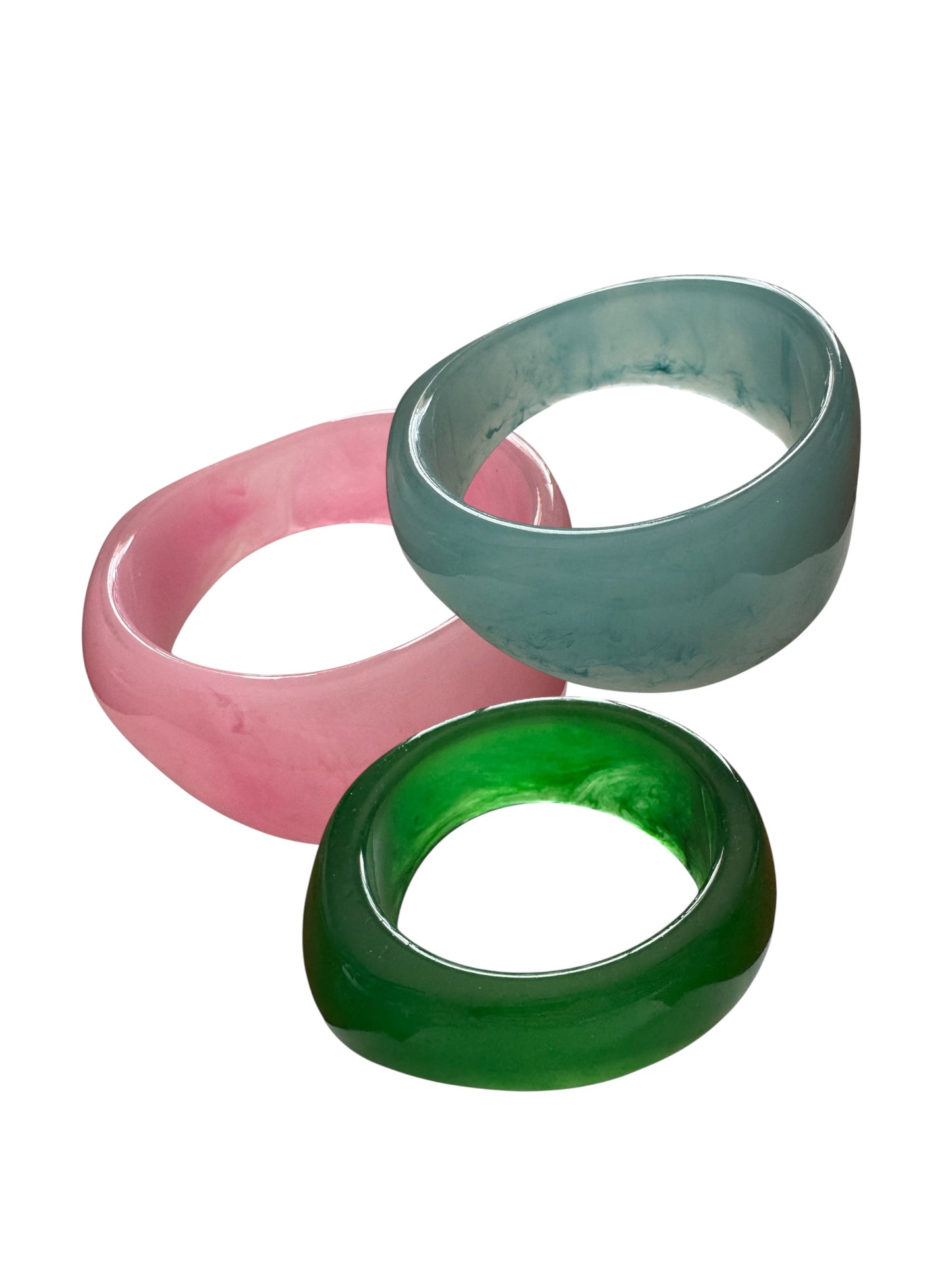 Large Geometric Resin Bangle